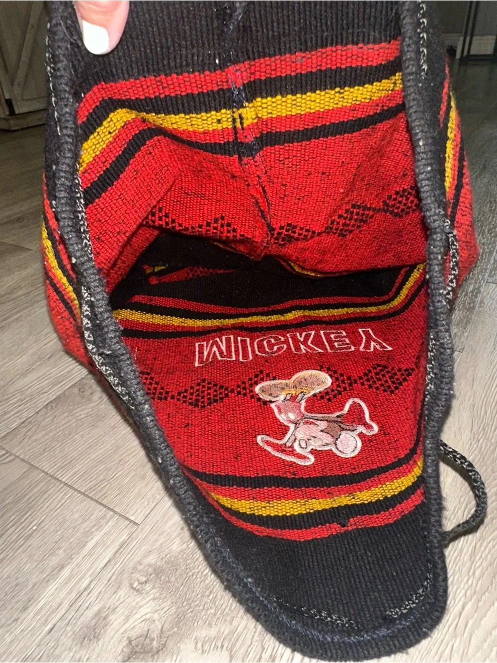 Mickey Mouse Woven Backpack Black Red Mickey Bag Purse